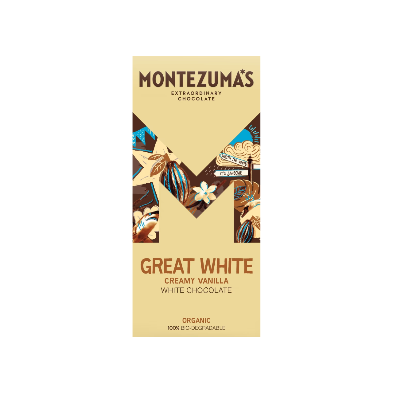 Montezuma's Great White - Organic Creamy Vanilla White Chocolate Bar 90g
