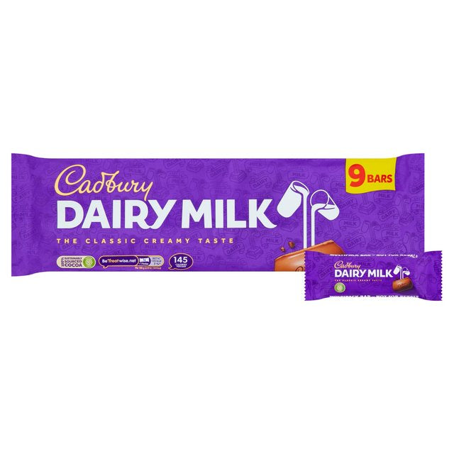 Cadbury Dairy Milk Chocolate Bars, 9 x 27.2g