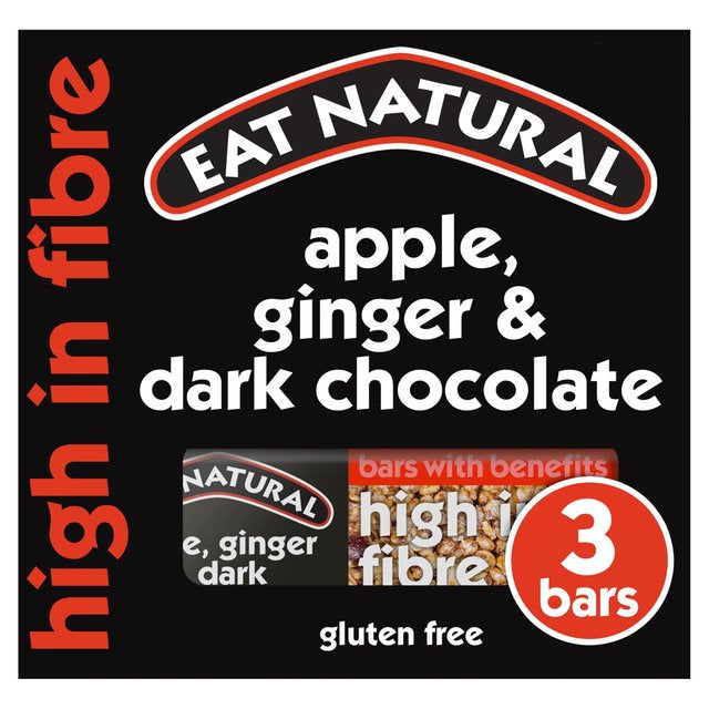 Eat Natural Gluten Free Apple, Ginger, Dark Chocolate Bars 3 x 45g