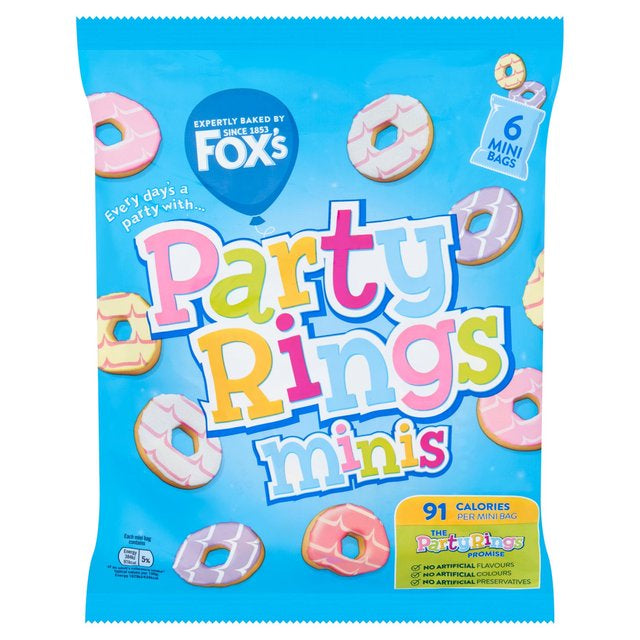 Fox's Mini Party Rings 6 X 25g