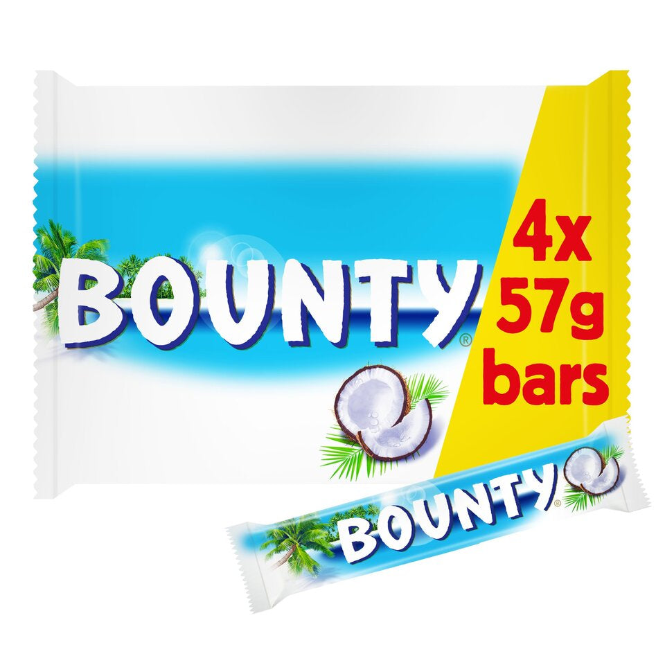 Bounty Milk Chocolate 4 X 57g