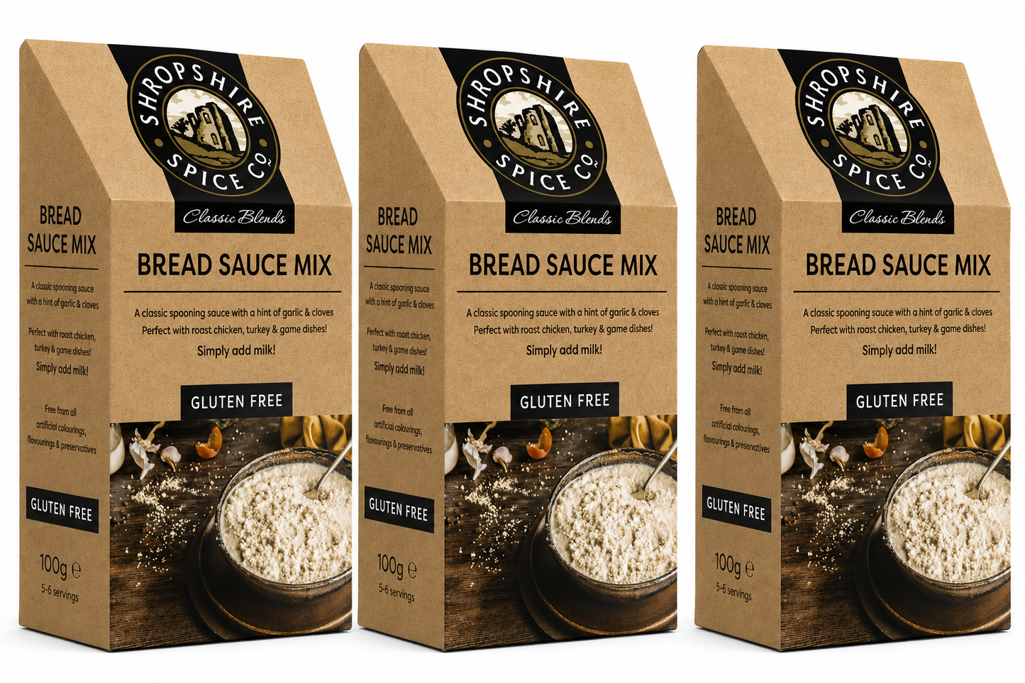 SHROPSHIRE SPICE CO. Gluten Free Bread Sauce Mix 100g - Pack of 3
