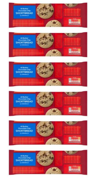 Sainsbury's All Butter Chocolate Chip Shortbread 175g - pack of 6