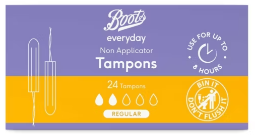 Boots Everyday Non Applicator Tampons Regular x24