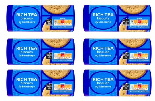 Sainsbury's Rich Tea Biscuits 200g - pack of 6