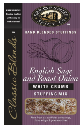SHROPSHIRE SPICE CO. English Sage & Roast Onion White Crumb Stuffing Mix 150g
