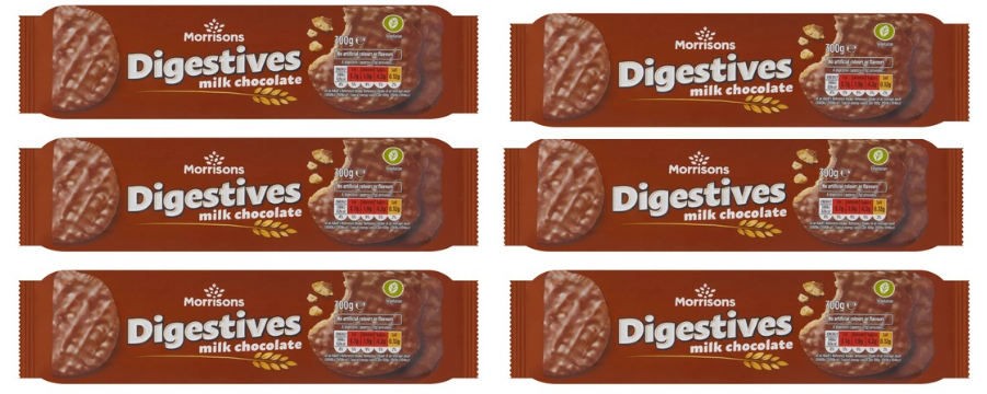 Morrisons Milk Chocolate Digestives 300g, Pack of 6