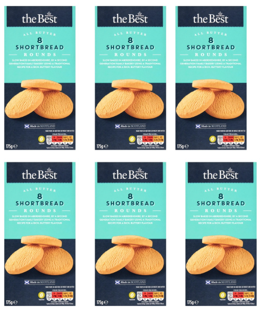 Morrisons The Best All Butter Shortbread Rounds 175g, Pack of 6