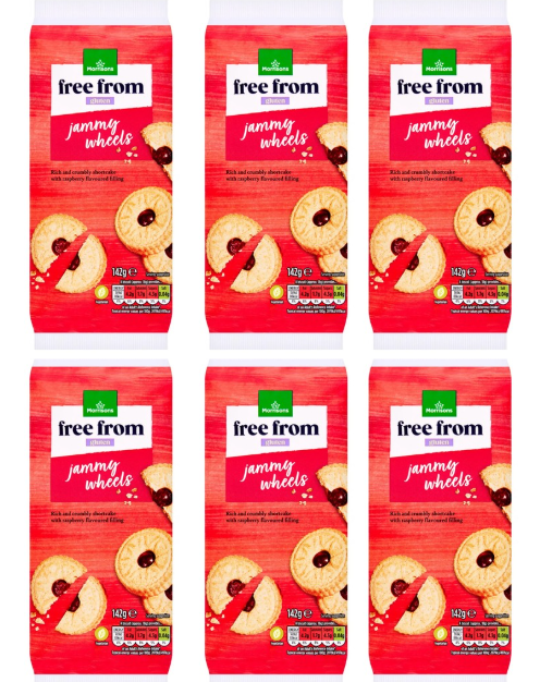 Morrisons Free From Jammy Wheels 142g, Pack of 6