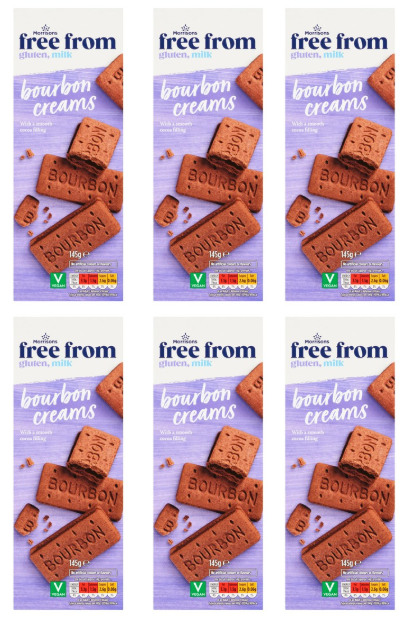 Morrisons Free From Bourbon Biscuits 145g, Pack of 6