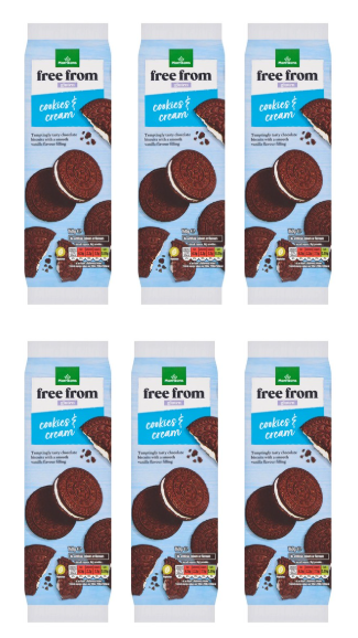 Morrisons Free From Cookies & Cream Cookies 180g, Pack of 6