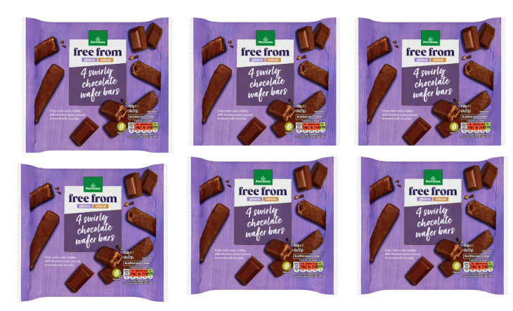 Morrisons Free From Swirly Chocolate Wafers 108g, Pack of 6