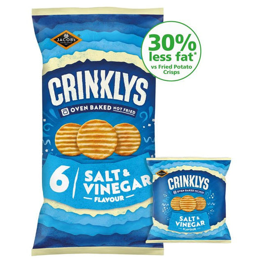 Jacobs Crinklys Salt And Vinegar 6 Pack