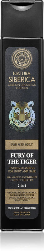 Natura Siberica For Men energising shampoo for hair and body, 250ml