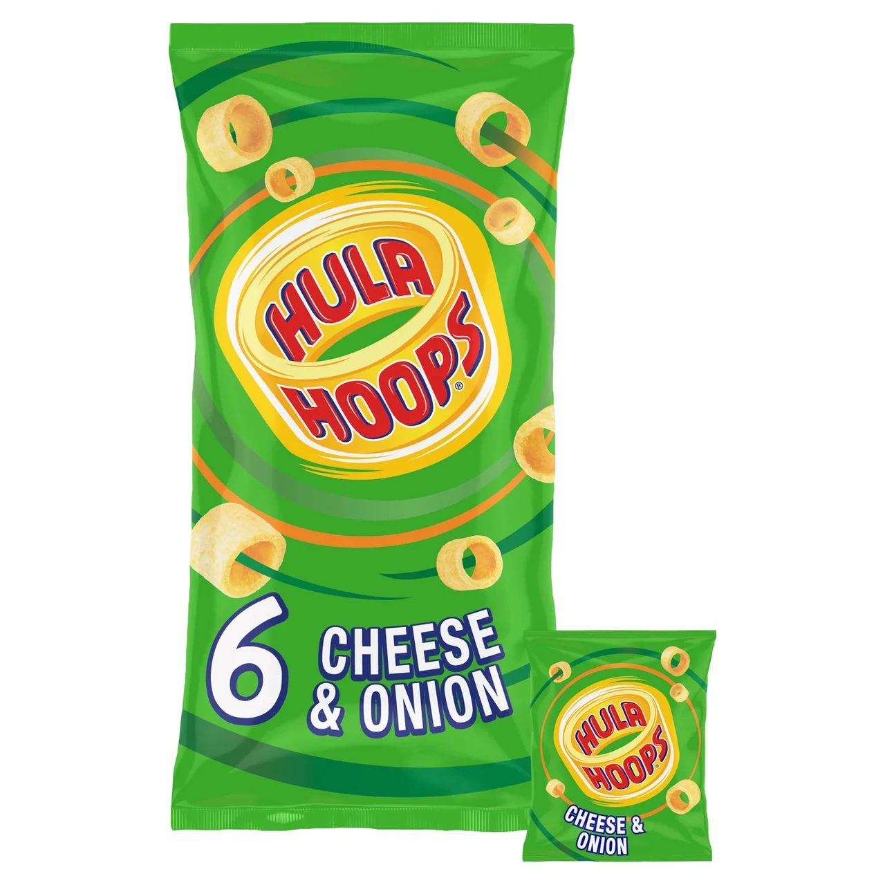 Hula Hoops Cheese & Onion Multipack Crisps 6 per pack