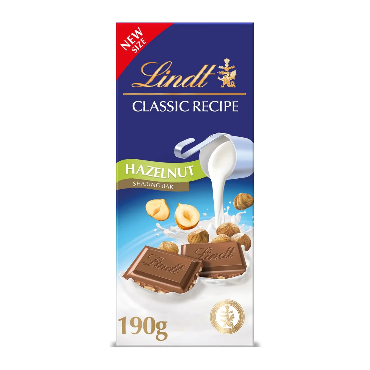 Lindt Classic Recipe Milk Hazelnut Chocolate Bar 190g