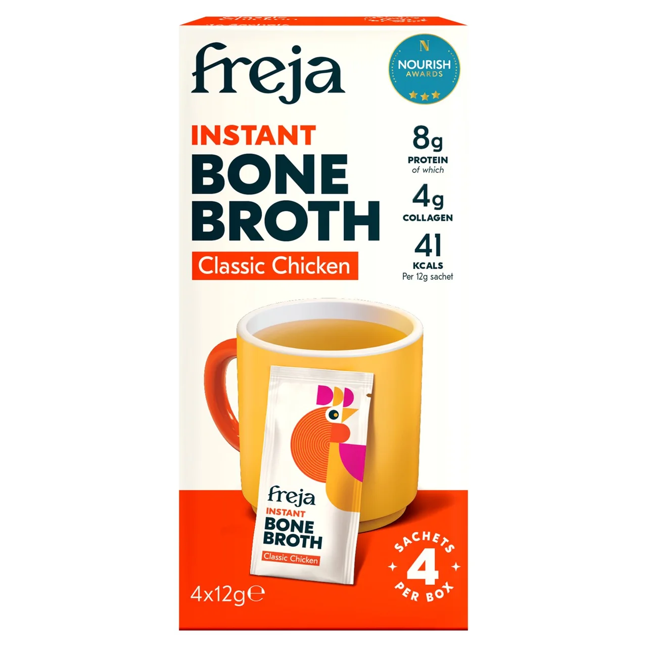 Freja Instant Chicken Bone Broth 4x12g