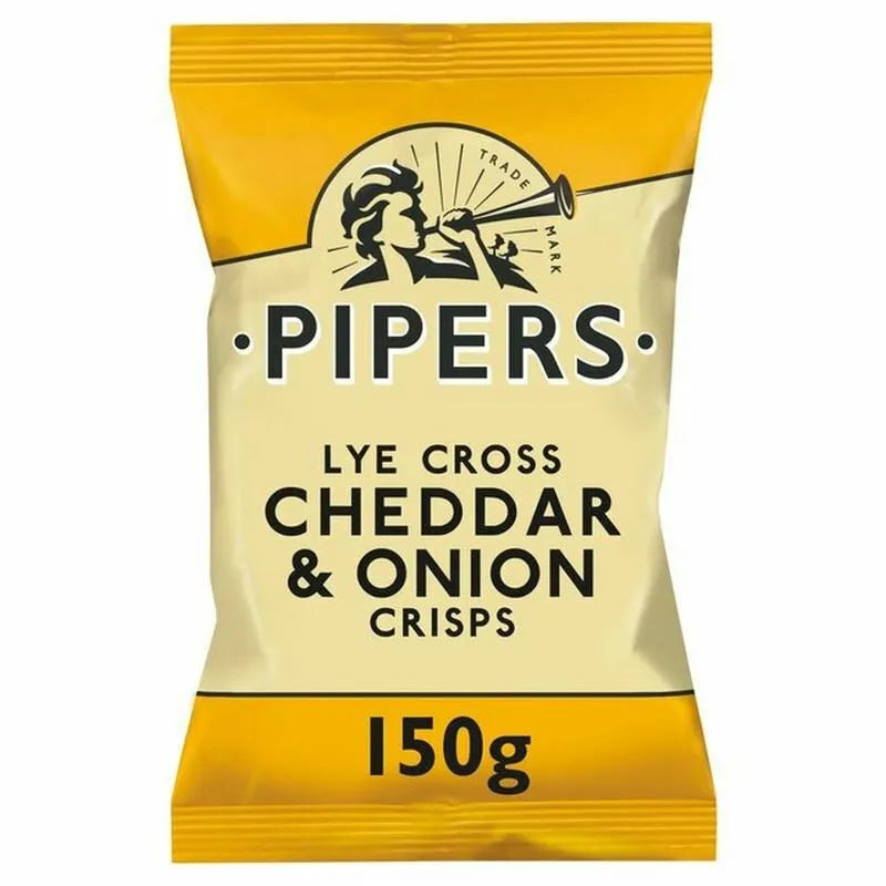 Pipers Lye Cross Cheddar & Onion Crisps 150g