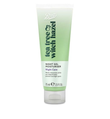 Boots Tea Tree & Witch Hazel Night Gel Moisturiser 75ml