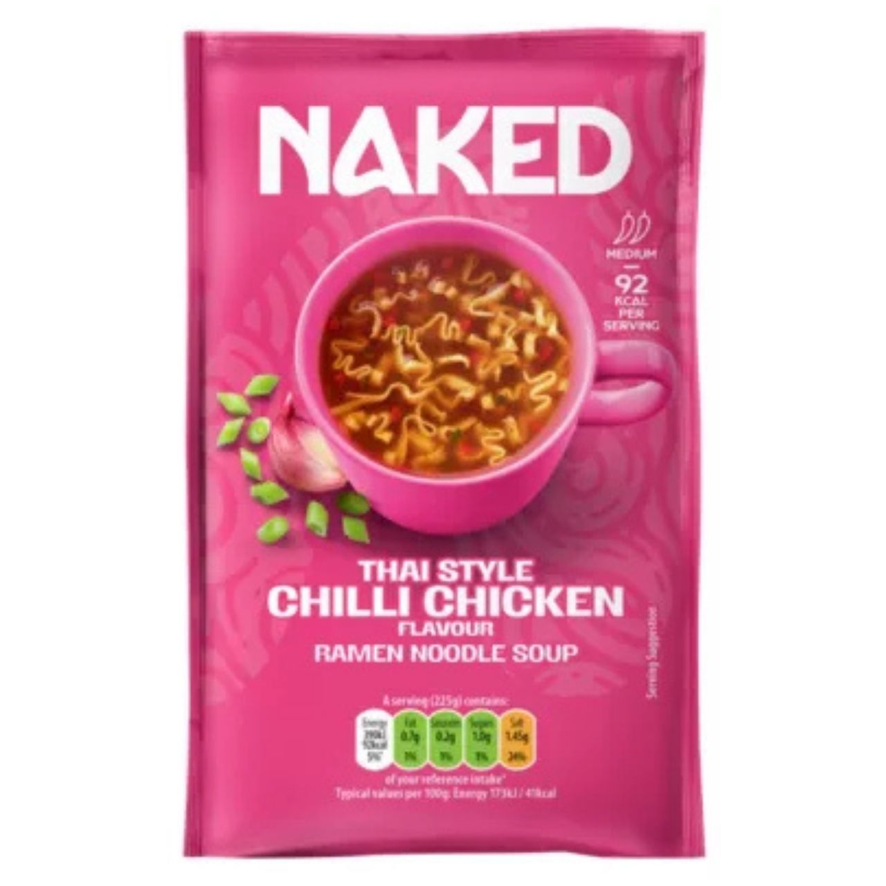 Naked Thai Style Chilli Chicken Flavour Ramen Noodle Soup - 25g