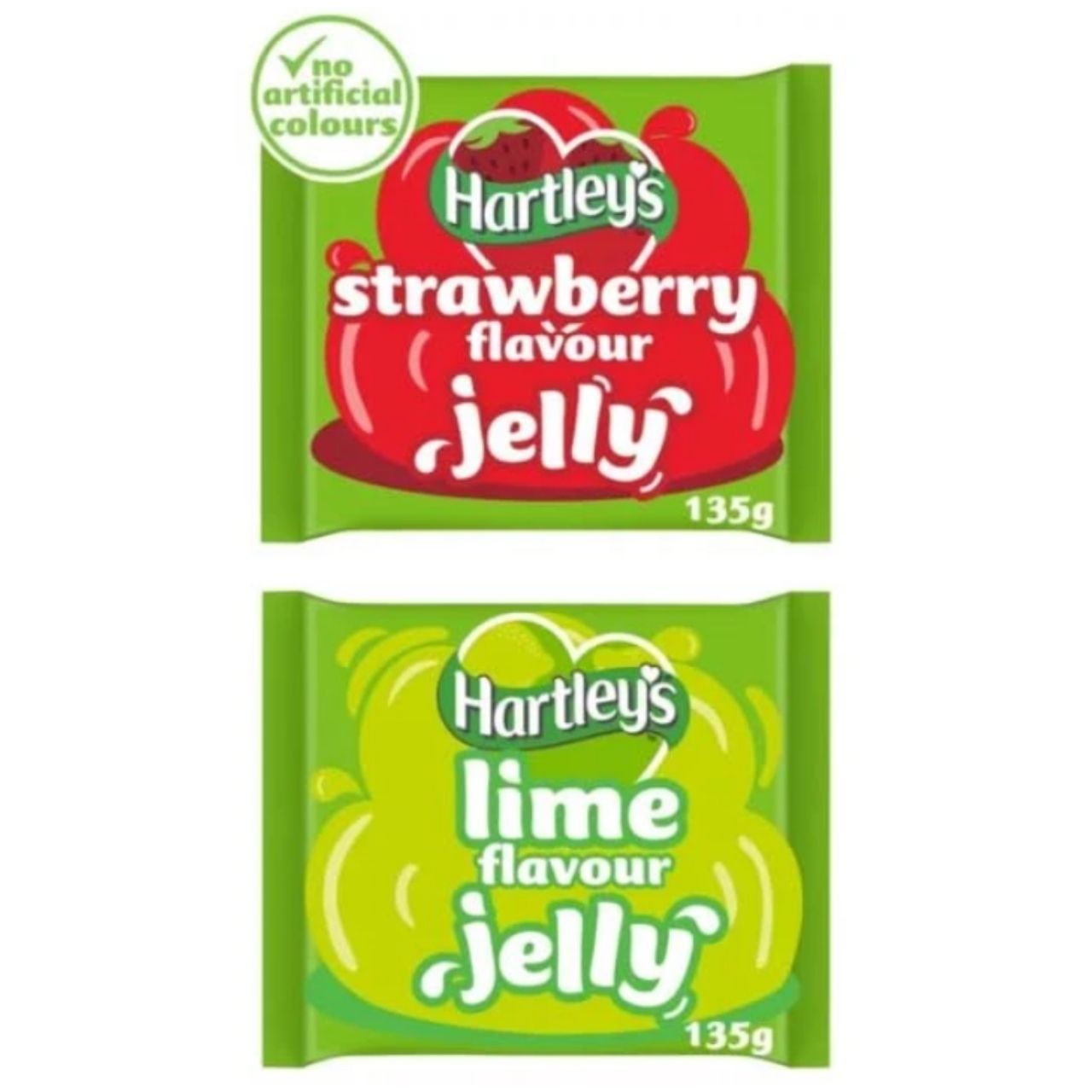 Hartley's Strawberry and Lime Flavour Jelly, No Artificial Colours, 135g