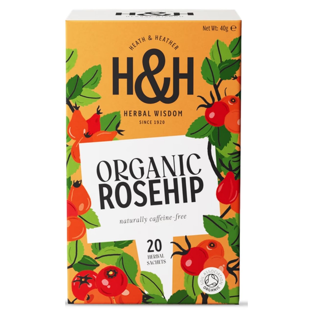 Heath & Heather Organic Rosehip 20 Tea Bags