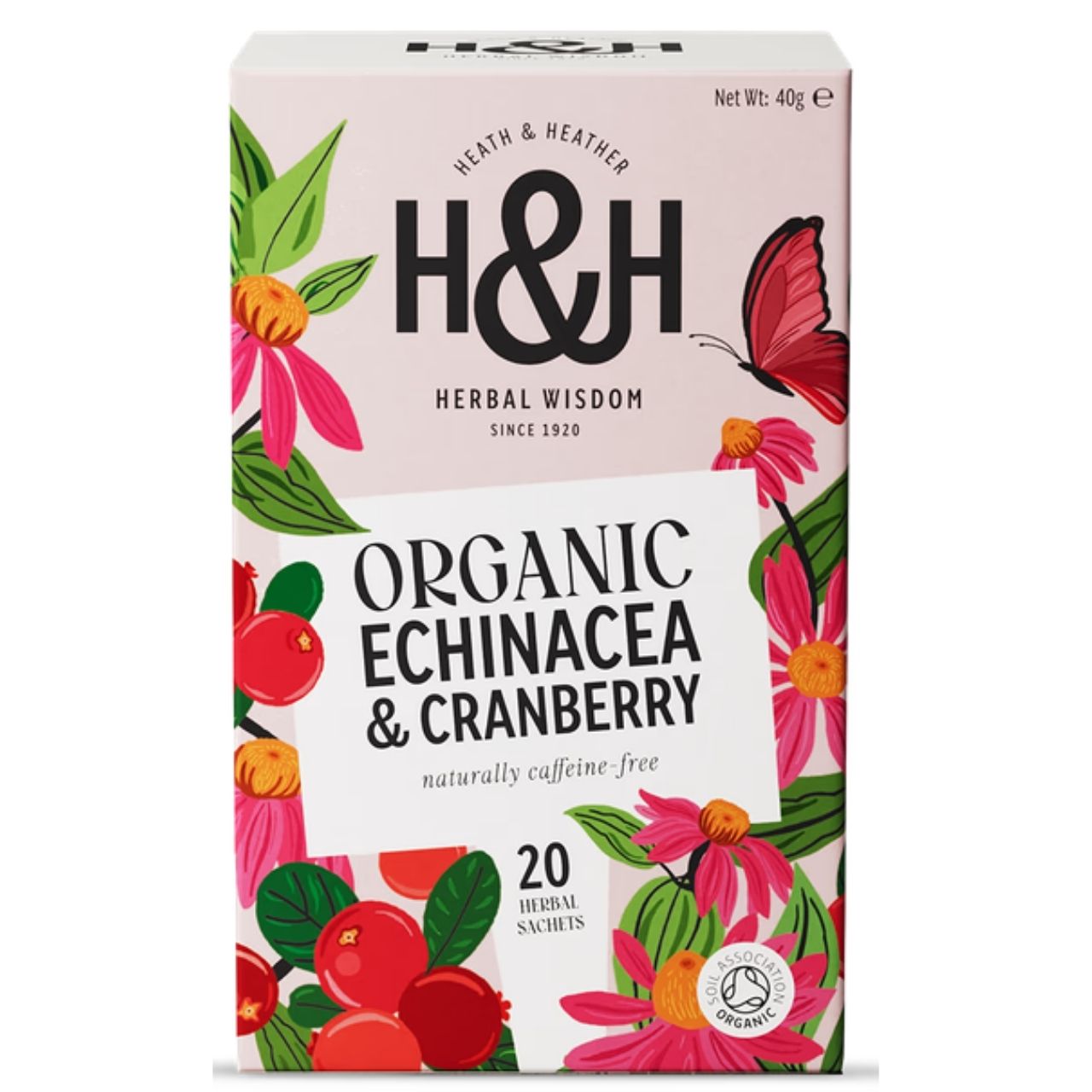 Heath & Heather Organic Echinacea & Cranberry 20 Tea Bags