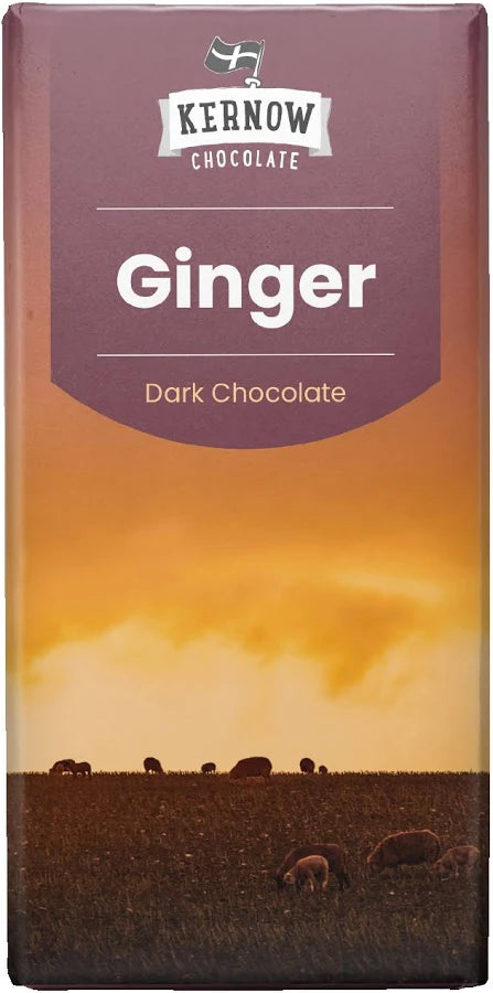 KERNOW CHOCOLATE Ginger Dark Chocolate Bar 100g