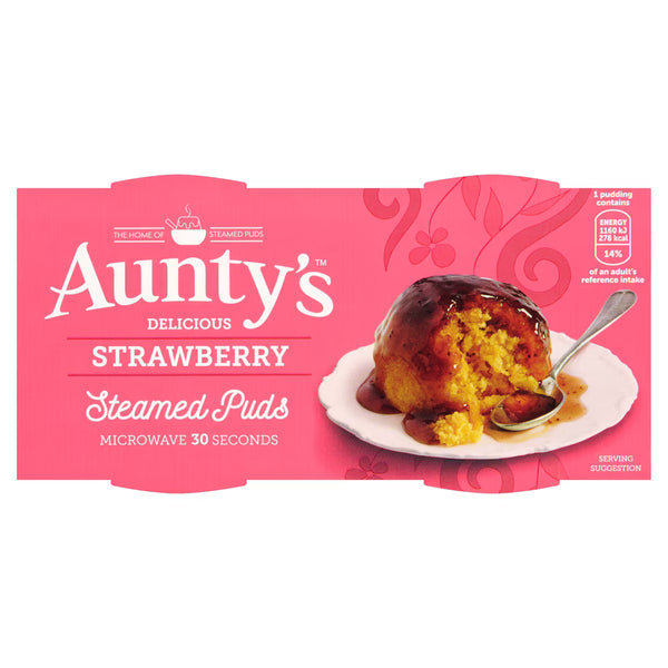 Aunty's Strawberry Steamed Puddings 2X95g