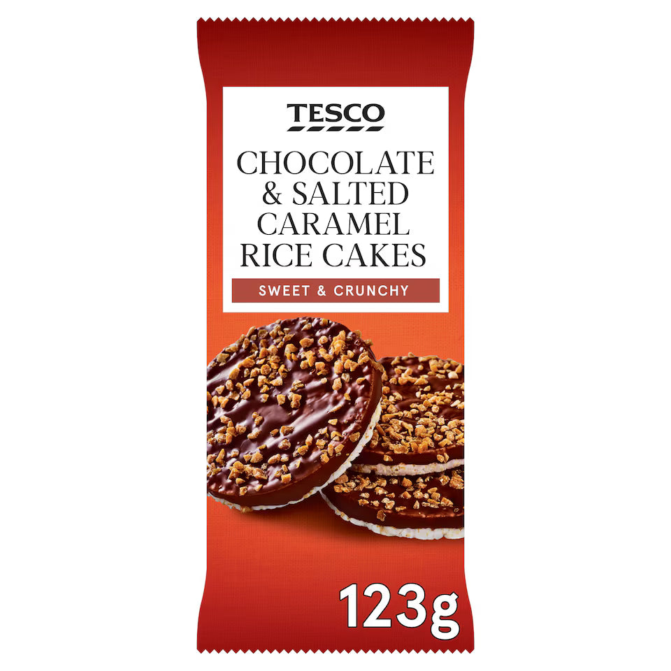 Tesco Chocolate & Salted Caramel Rice Cakes, 123g