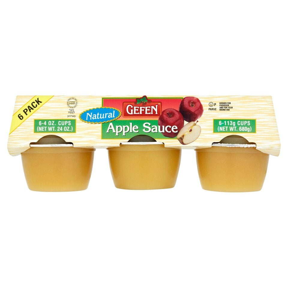 Gefen Natural Apple Sauce Pots 6 x 113g