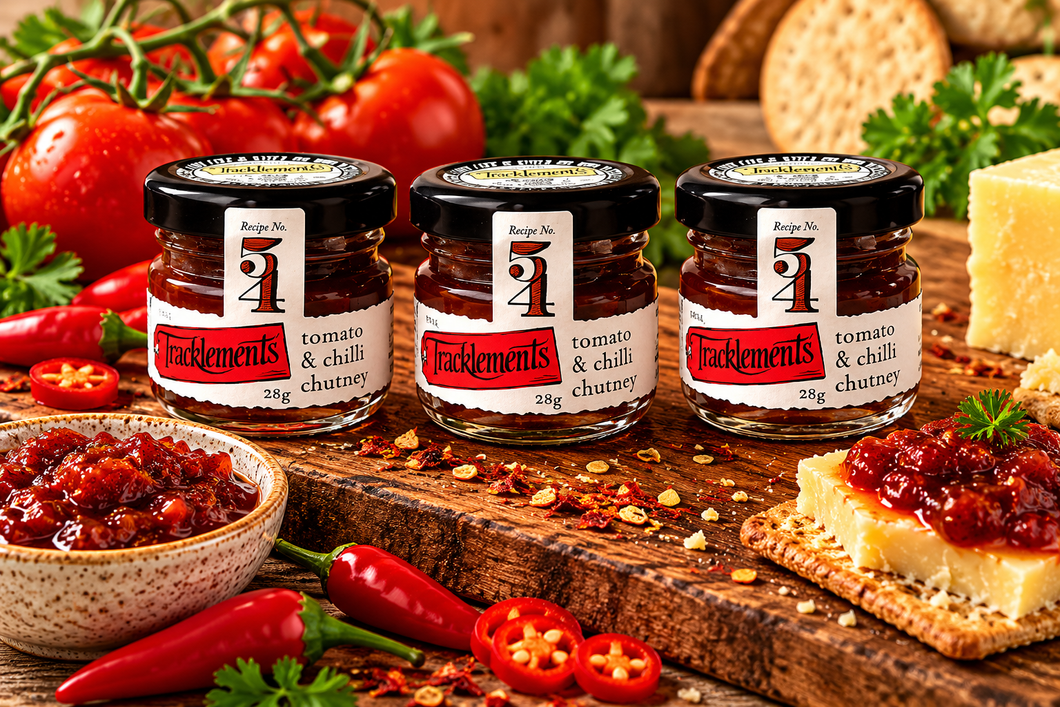 Tracklements Tomato & Chilli Chutney 28g - Pack of 3