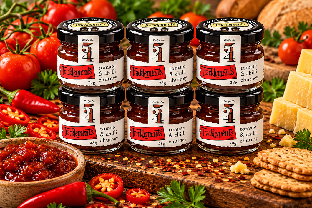 Tracklements Tomato & Chilli Chutney 28g - Pack of 6