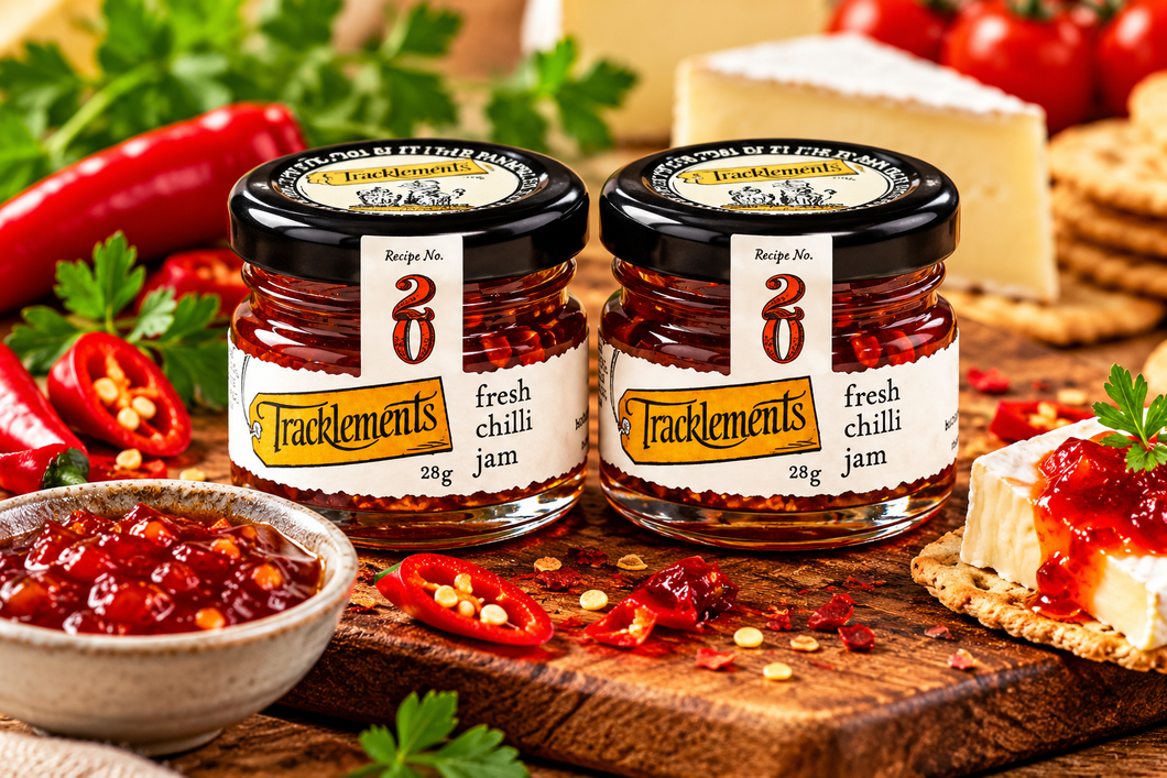 Tracklements Fresh Chilli Jam Mini 28g - Pack of 2
