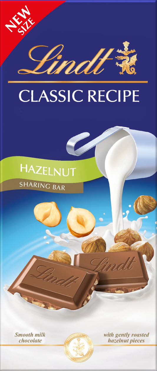 Lindt Classic Recipe Sharing Bar - Hazelnut 190G