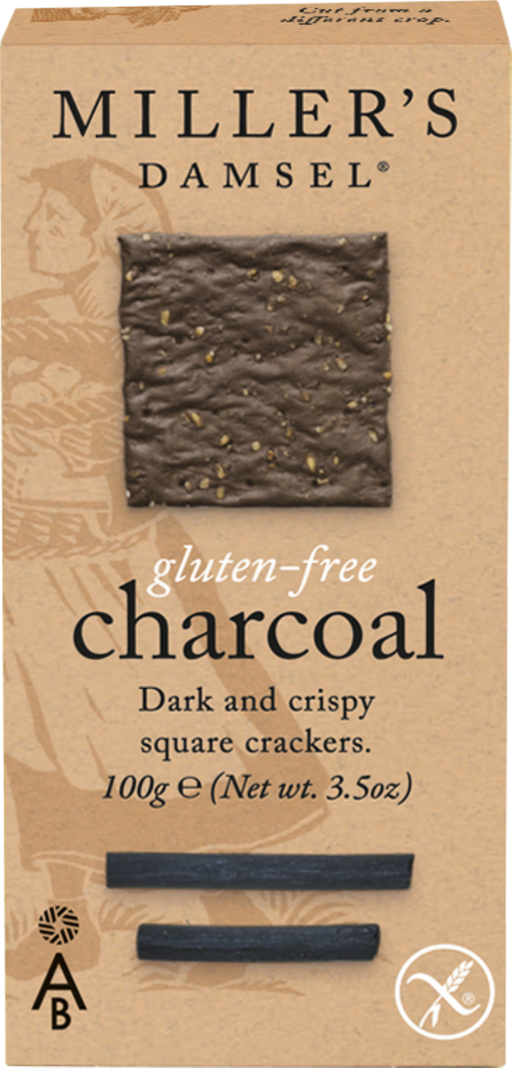 Artisan Biscuits Miller's Damsel Gluten Free Charcoal Wafers 110G