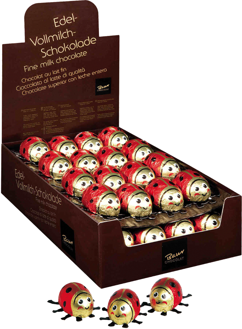 Baur Milk Chocolate Ladybird 18G - Box of 40