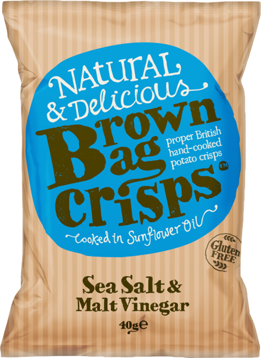 Brown Bag Crisps Sea Salt & Malt Vinegar 40G