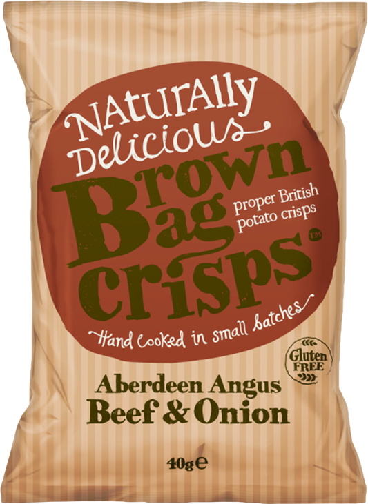 Brown Bag Crisps Aberdeen Angus Beef & Onion 40G