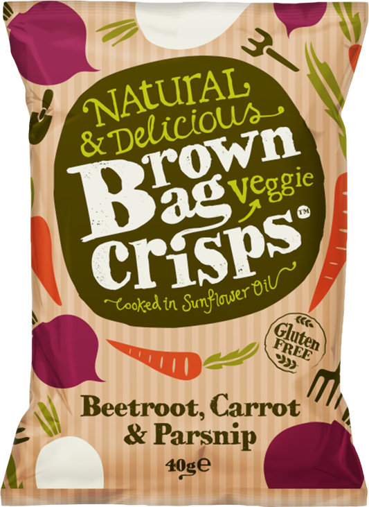 Brown Bag Crisps Beetroot, Carrot & Parsnip 40G