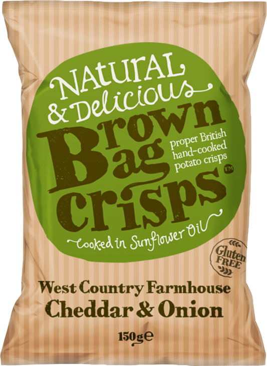 Brown Bag Crisps West Country Cheddar & Onion 150G