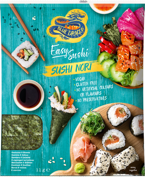 Blue Dragon Sushi Nori - 5 Sheets 11g
