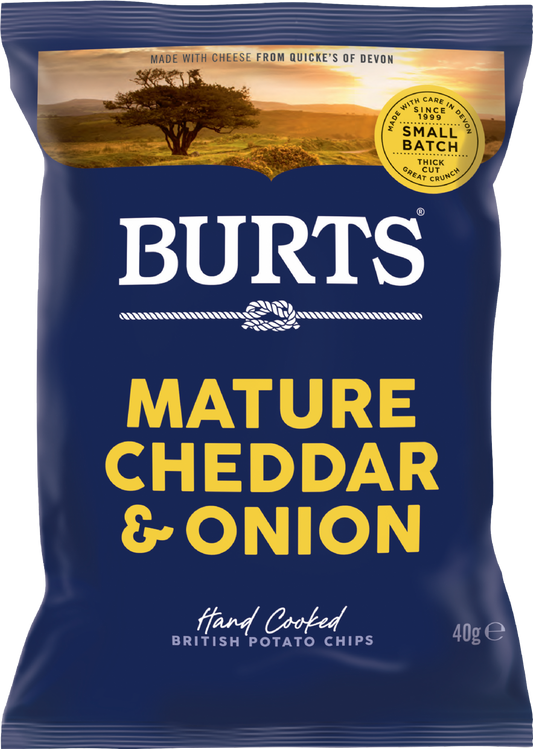 Burts Snacks Potato Chips - Mature Cheddar & Onion 40G