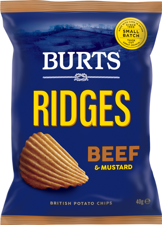Burts Snacks Potato Chips Ridges - Beef & Mustard 40G