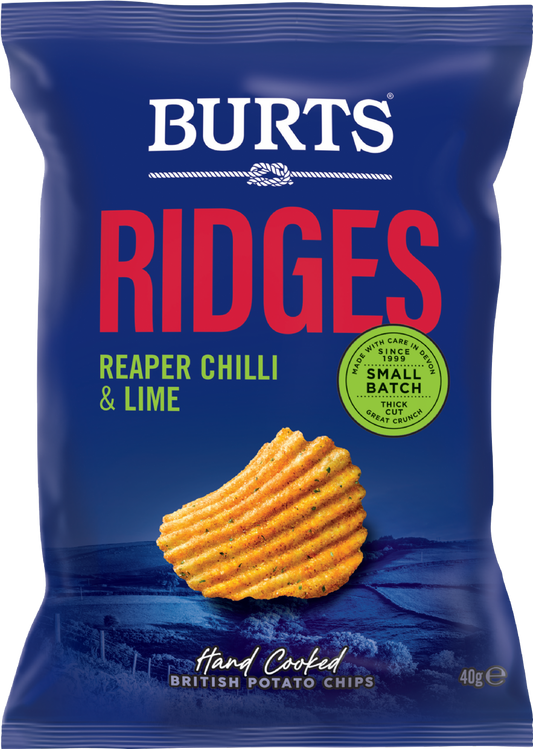 Burts Snacks Potato Chips Ridges - Reaper Chilli & Lime 40G