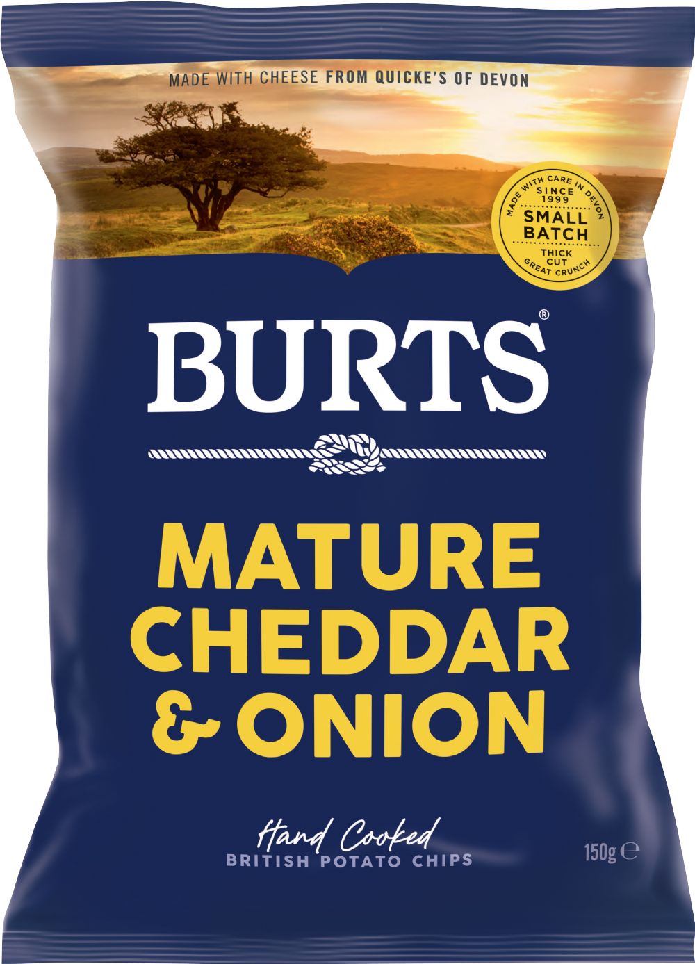 Burts Snacks Potato Chips - Mature Cheddar & Onion 150G