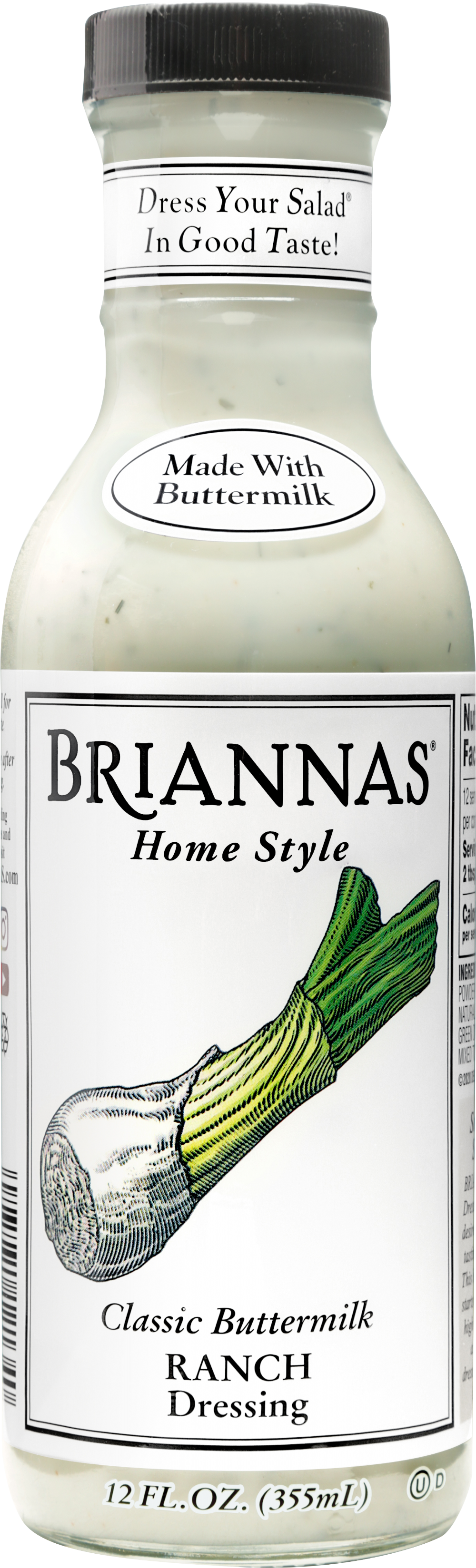 Briannas Home Style Classic Buttermilk Ranch Dressing 355Ml