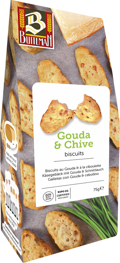 Buiteman Gouda & Chive Biscuits 75g