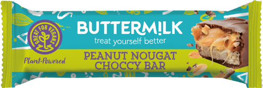 Buttermilk Plant-Powered Peanut Nougat Caramel Choccy Bar 50G
