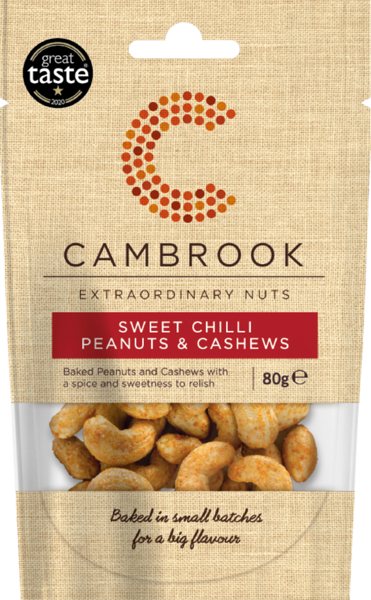 Cambrook Sweet Chilli Peanuts & Cashews 80G